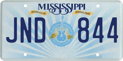 MS license plate JND844