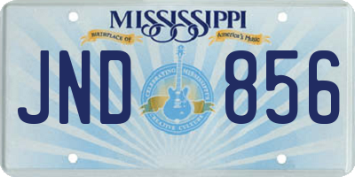 MS license plate JND856