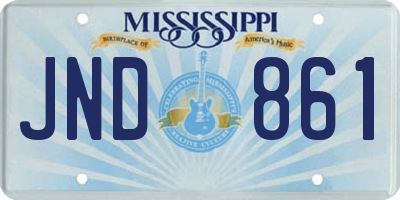 MS license plate JND861