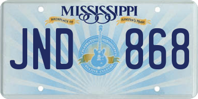 MS license plate JND868