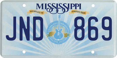 MS license plate JND869