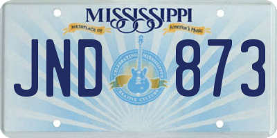 MS license plate JND873