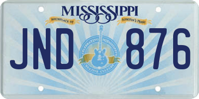 MS license plate JND876