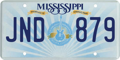 MS license plate JND879