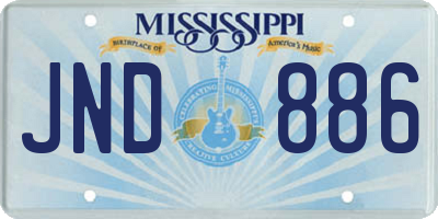 MS license plate JND886