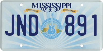 MS license plate JND891