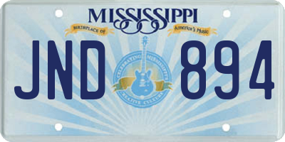 MS license plate JND894