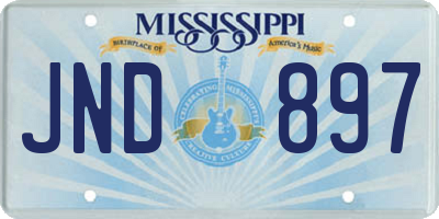 MS license plate JND897