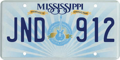 MS license plate JND912
