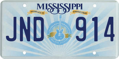 MS license plate JND914