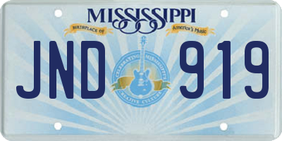 MS license plate JND919