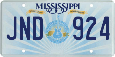 MS license plate JND924