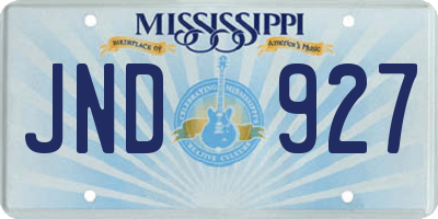 MS license plate JND927