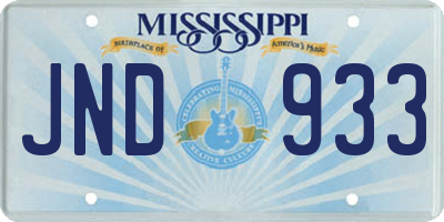 MS license plate JND933