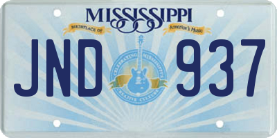 MS license plate JND937