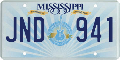 MS license plate JND941