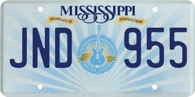 MS license plate JND955