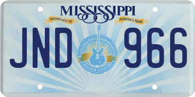 MS license plate JND966