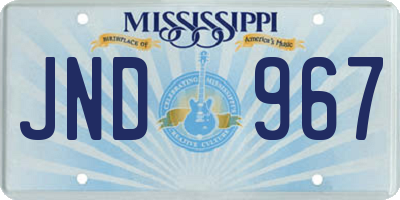 MS license plate JND967
