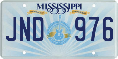 MS license plate JND976