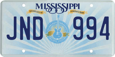 MS license plate JND994