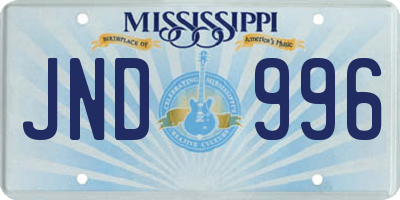 MS license plate JND996