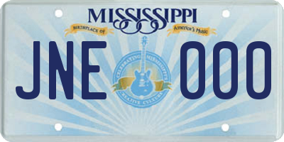 MS license plate JNE000