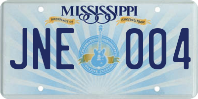 MS license plate JNE004