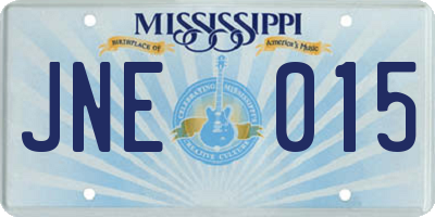 MS license plate JNE015