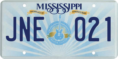 MS license plate JNE021