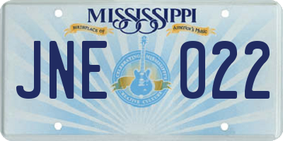 MS license plate JNE022
