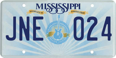 MS license plate JNE024