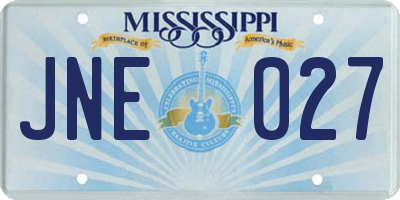 MS license plate JNE027