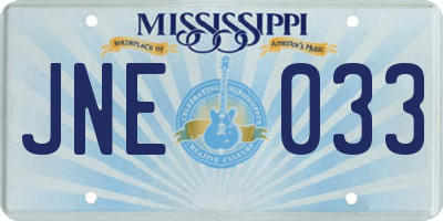 MS license plate JNE033