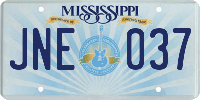 MS license plate JNE037