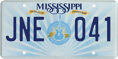 MS license plate JNE041