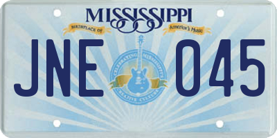 MS license plate JNE045