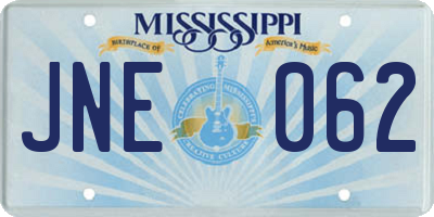 MS license plate JNE062