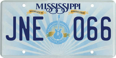 MS license plate JNE066
