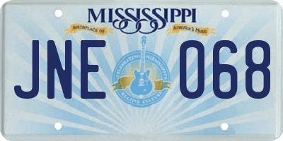 MS license plate JNE068