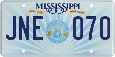 MS license plate JNE070