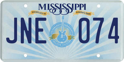 MS license plate JNE074