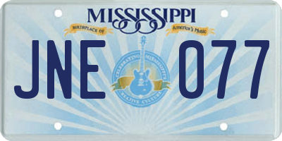 MS license plate JNE077