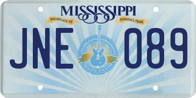 MS license plate JNE089