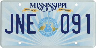MS license plate JNE091