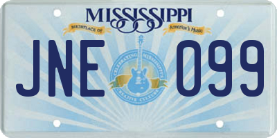 MS license plate JNE099