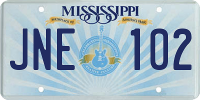 MS license plate JNE102