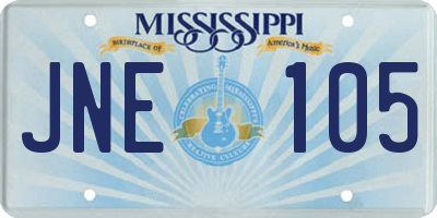 MS license plate JNE105
