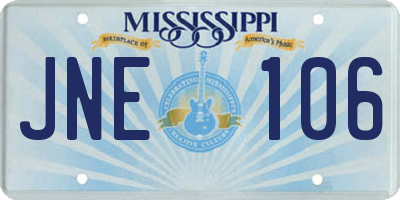 MS license plate JNE106