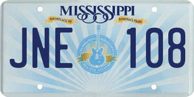 MS license plate JNE108